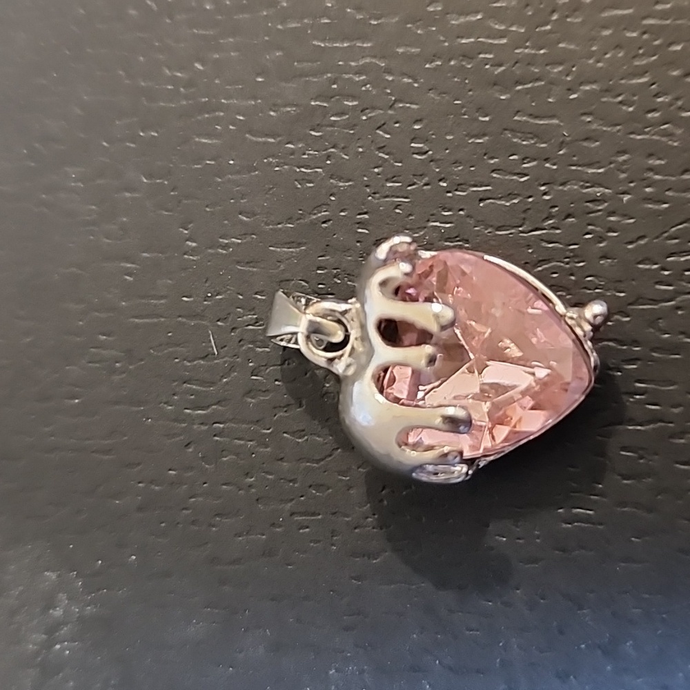 Pink Silver Strawberry Charm Purse Bag Charm Or For Your Necklace